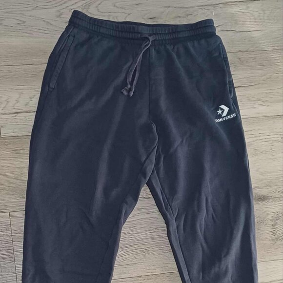 Men's Converse Sweatpants US Small(S) Black Sportswear Cuffed Joggers - Picture 1 of 8